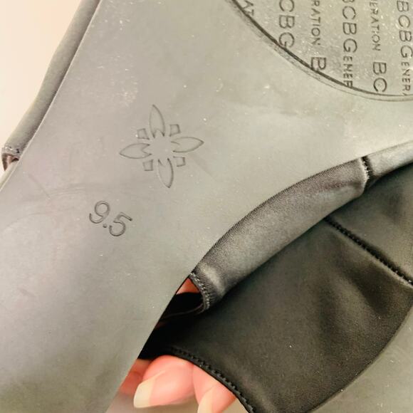 BCBGeneration Size 9.5 Donna Rhinestone Bow Satin Slingback Kitten Heel - Picture 12 of 12